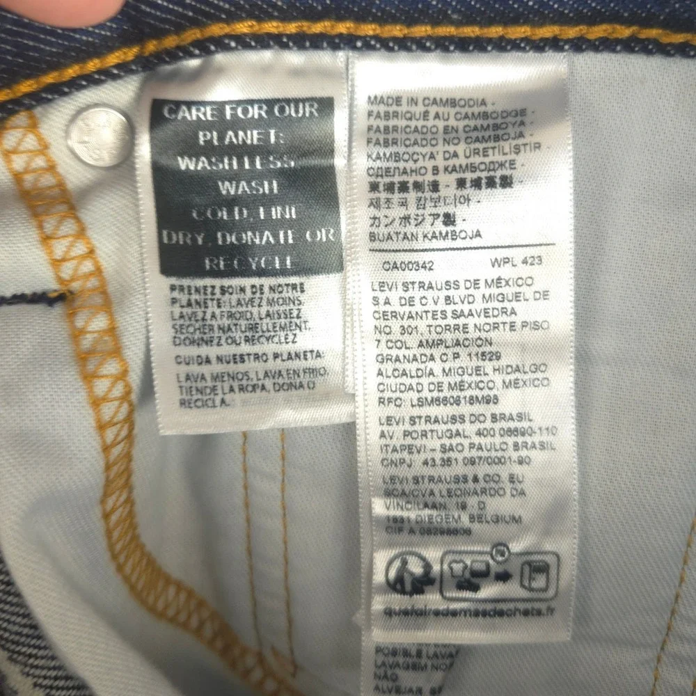 Levis 512 Slim Taper Jeans Mens 30x30 Blue White Vertical Stripe Denim Pants